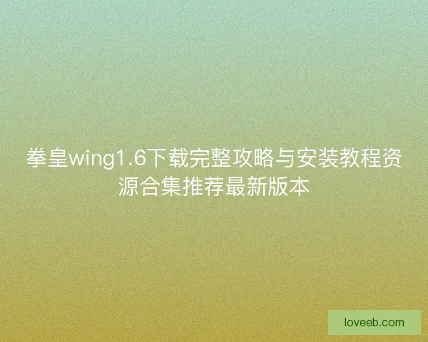 拳皇wing1.6下载完整攻略与安装教程资源合集推荐最新版本