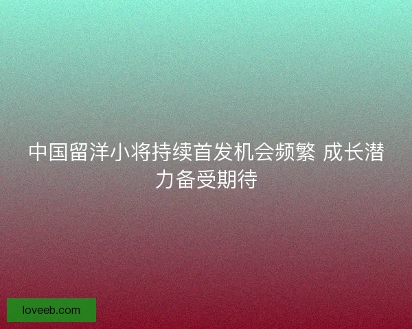 中国留洋小将持续首发机会频繁 成长潜力备受期待